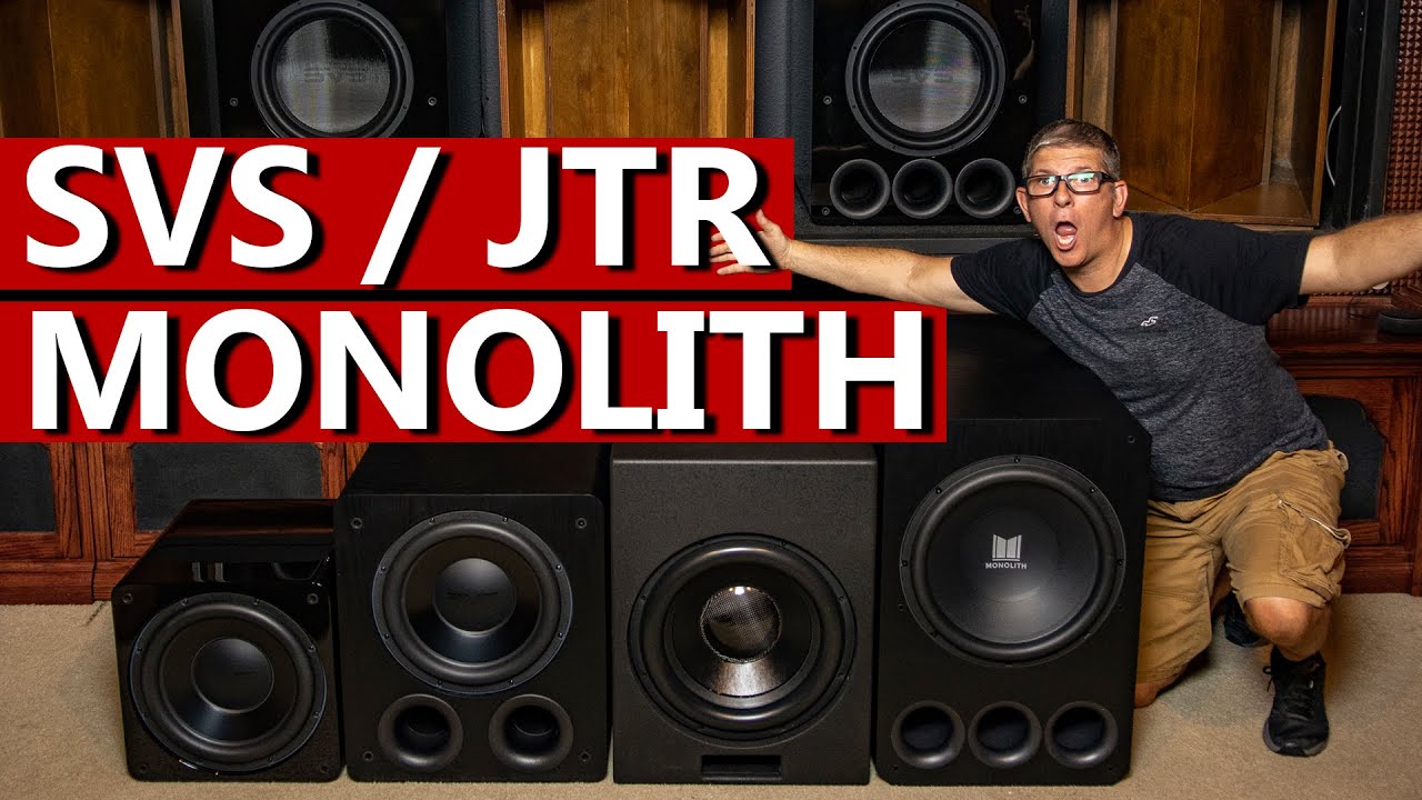SVS vs JTR vs Monolith Subwoofers Size Comparison