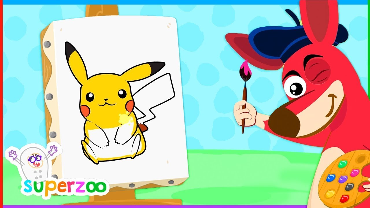 Guess the Colors! Pikachu, Yoshi & Peppa in Superzoo’s Paint Adventure 🌈🎉