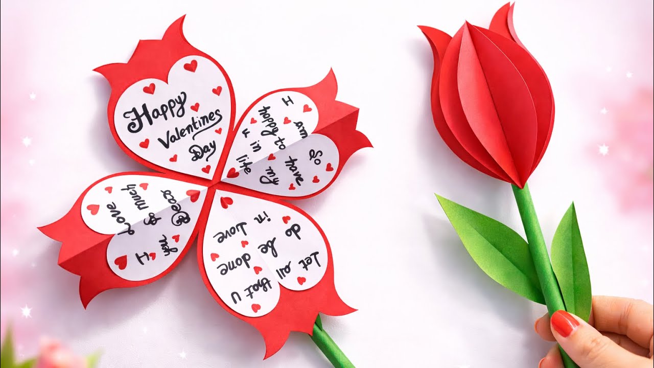The Cutest Valentine Gift Ever 😍 | Paper Flower with Hidden Love Messages | DIY