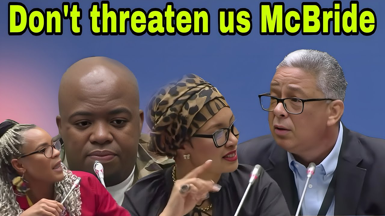 MPs furious at Robert McBride for allegedly threatening them. Don't threaten us.