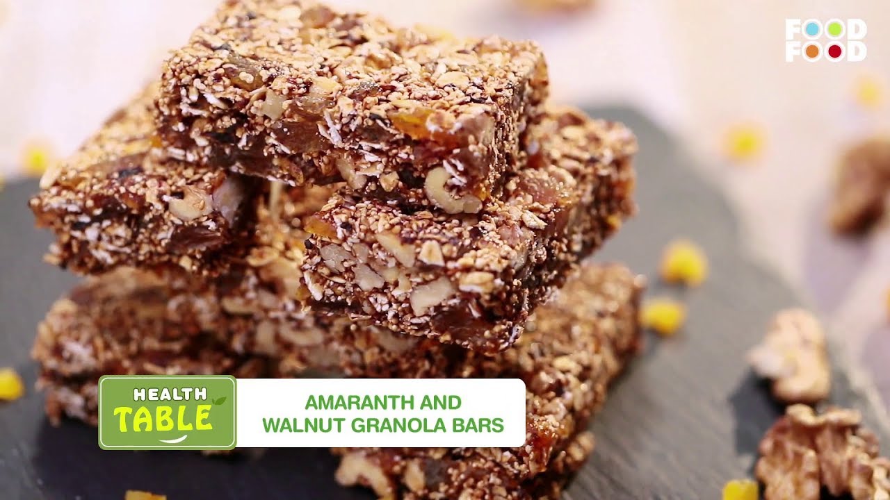Healthy Amaranth & Walnut Granola Bars Recipe | राजगिरा (चौलाई) अखरोट ग्रेनोला बार्स | Foodfood