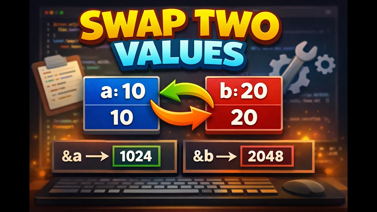 104. Swapping Two Values Using Call by Reference in C | Easy Program Explanation