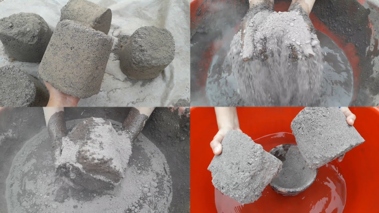Dry Crumbling on white sheet of pure cement ashes + water crumbling in tub or in clay pot ..📸💦🤤