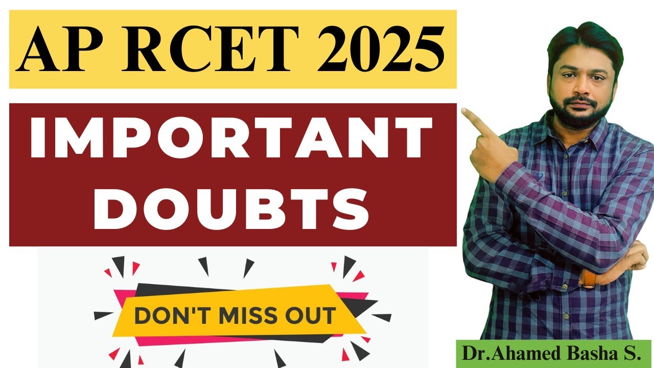 🔥 Important Doubts 🔥 - APRCET 2025 #aprcet #aprcet2025 #phd