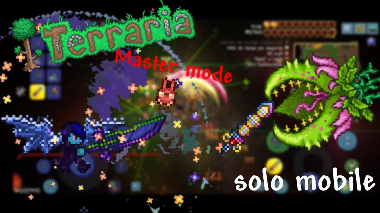 Derrotei a plantera no master mode solo em terraria mobile 