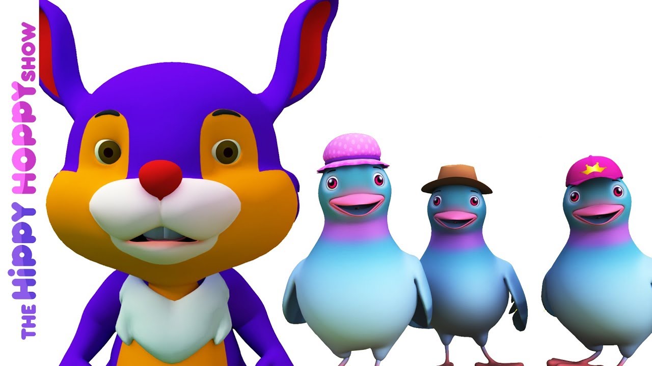 Three Blue Pigeons - Nursery Rhymes For Kids And Children | Baby Songs | Hippy Hoppy Show