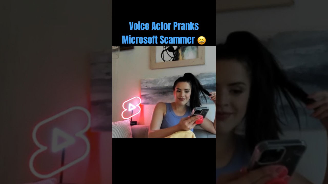 Voice Actor Pranks Microsoft Scammer 😆 #irlrosie