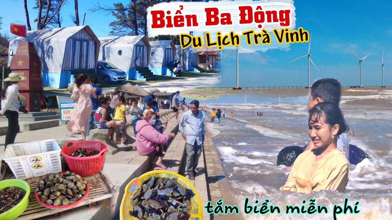 Du Lịch Trà Vinh Biển Ba Động Điện Gió cảnh đẹp tắm biển miễn phí