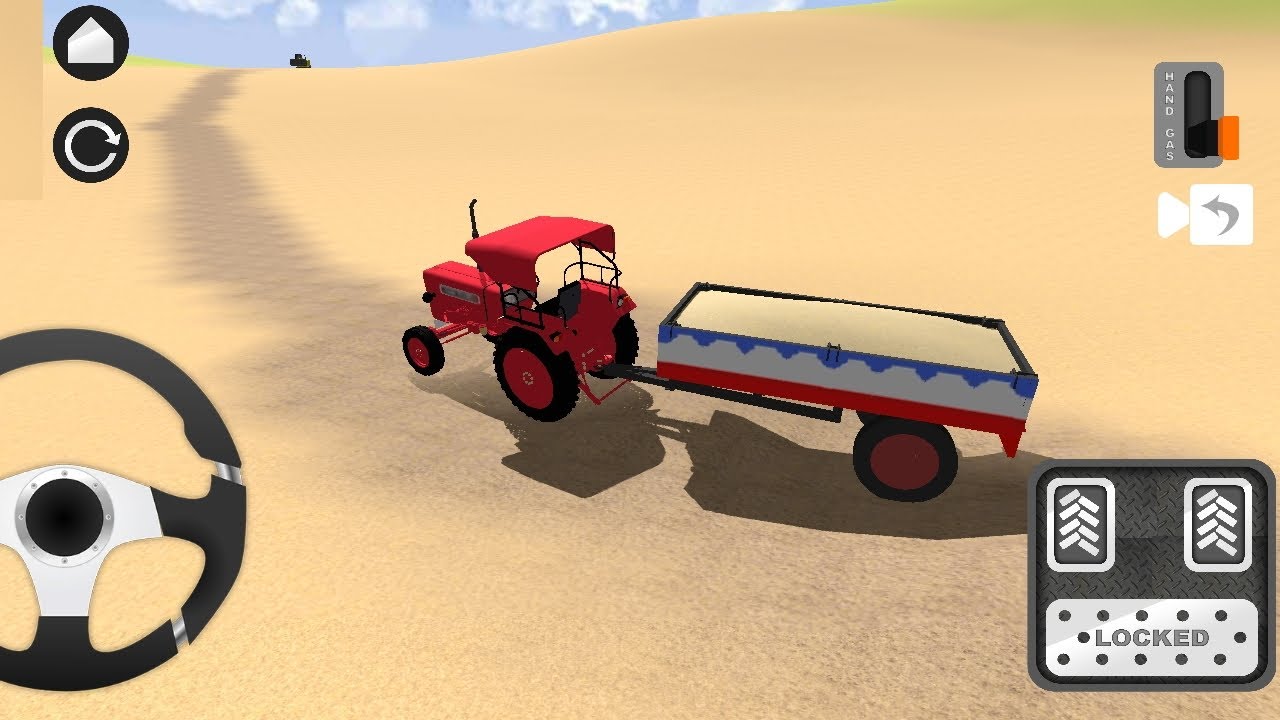 Indian tractor game part 2 play mahindra tractor with troli gaming implements game play