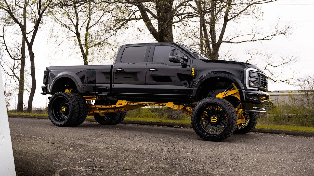 Black & Yellow 2024 Ford F450 Platinum w/ Any-Level Lift Kit