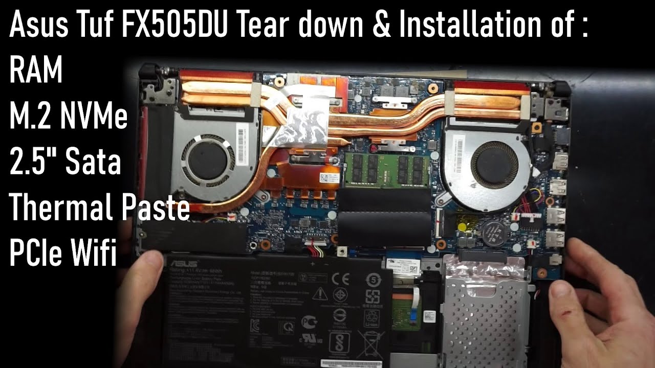 Видео по разборке и установке деталей Asus Tuf FX505DU