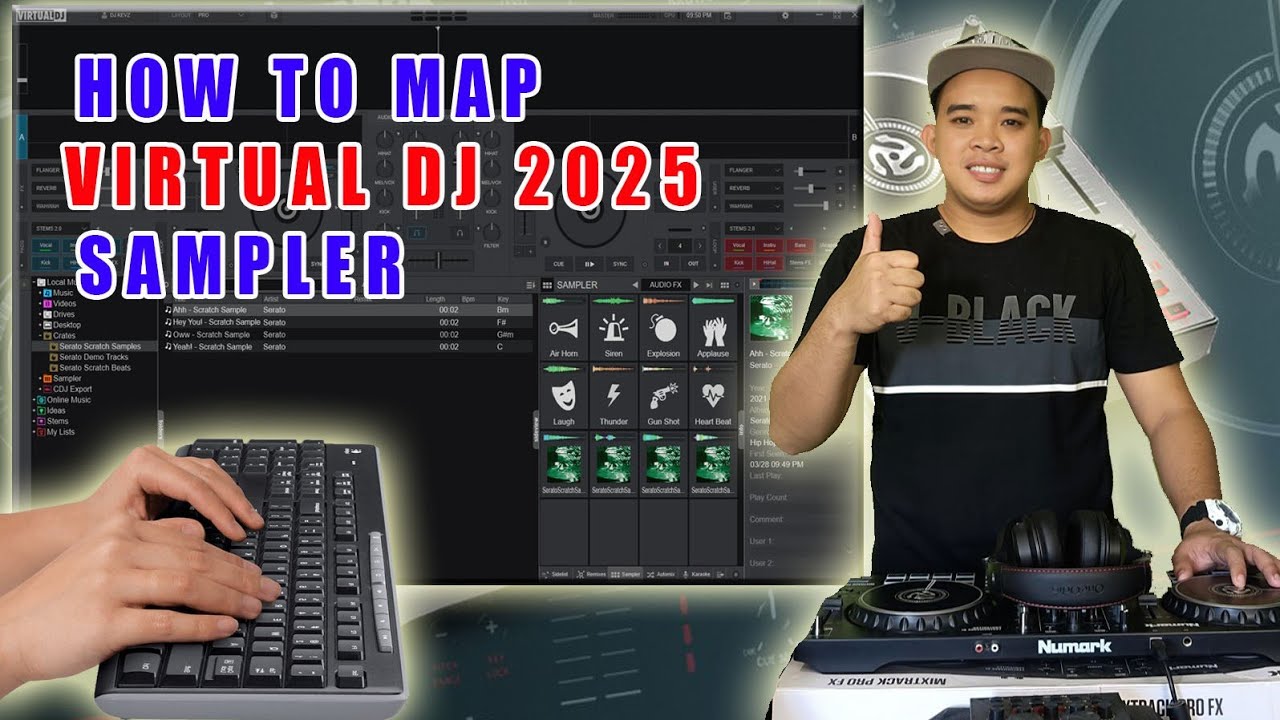 DJ KEVZ TV: PART 1 HOW TO MAPPING VIRTUAL DJ 2025 SAMPLER TO COMPUTER KEYBOARD | TAGALOG