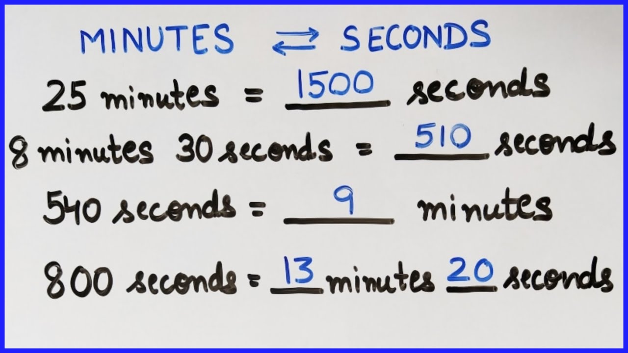 How to convert Minutes into Seconds and Seconds into Minutes