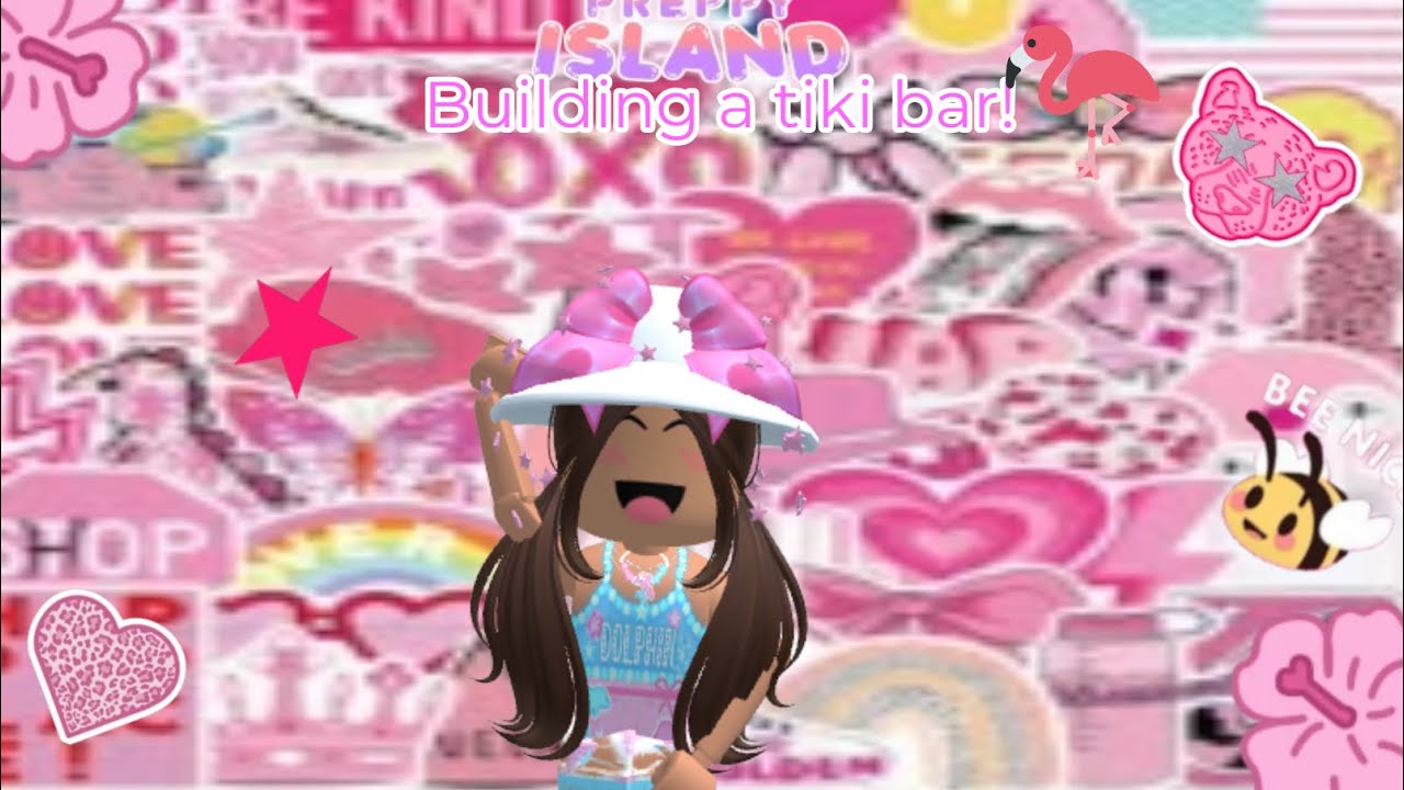 🌺how to make a preppy tiki bar!🌴#roblox @Roblox 🦩