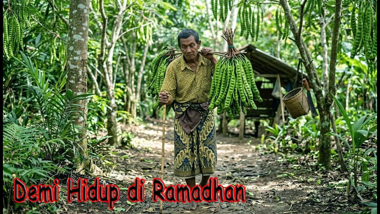 Mengharukan… Kakek Tua Memikul Pete Demi Dijual ke Bandar Saat Ramadhan