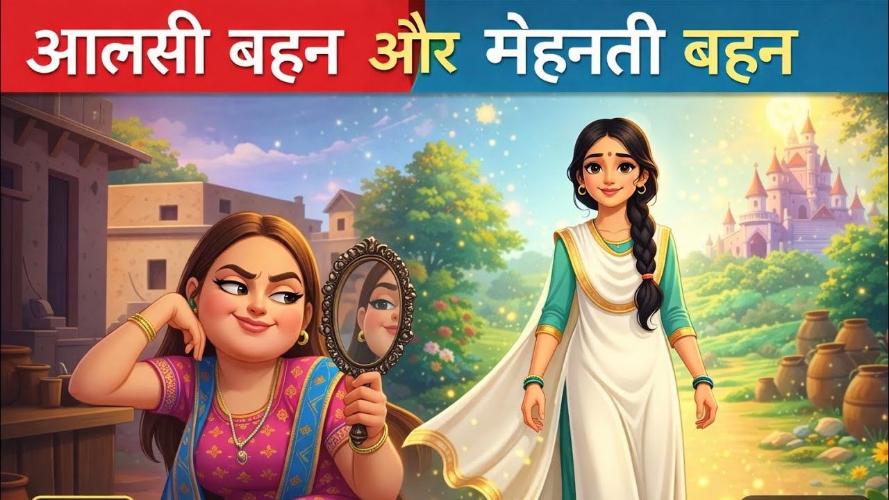 मेहनत का फल | आलसी बहन और मेहनती बहन की कहानी #storytime #fairytalesstory #trending #viral #stories 