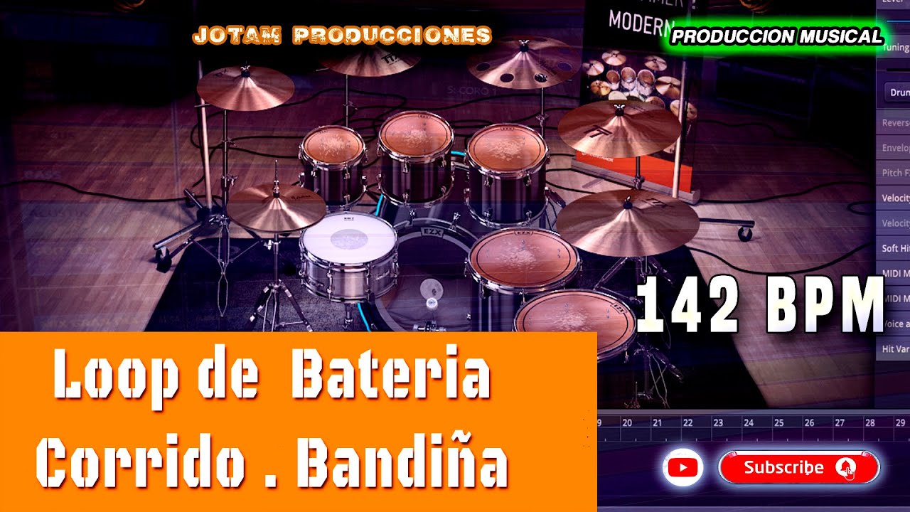 Loop De Bateria - CORRIDO 142 BPM -  Para Ensayar o Componer - Jotam Producciones