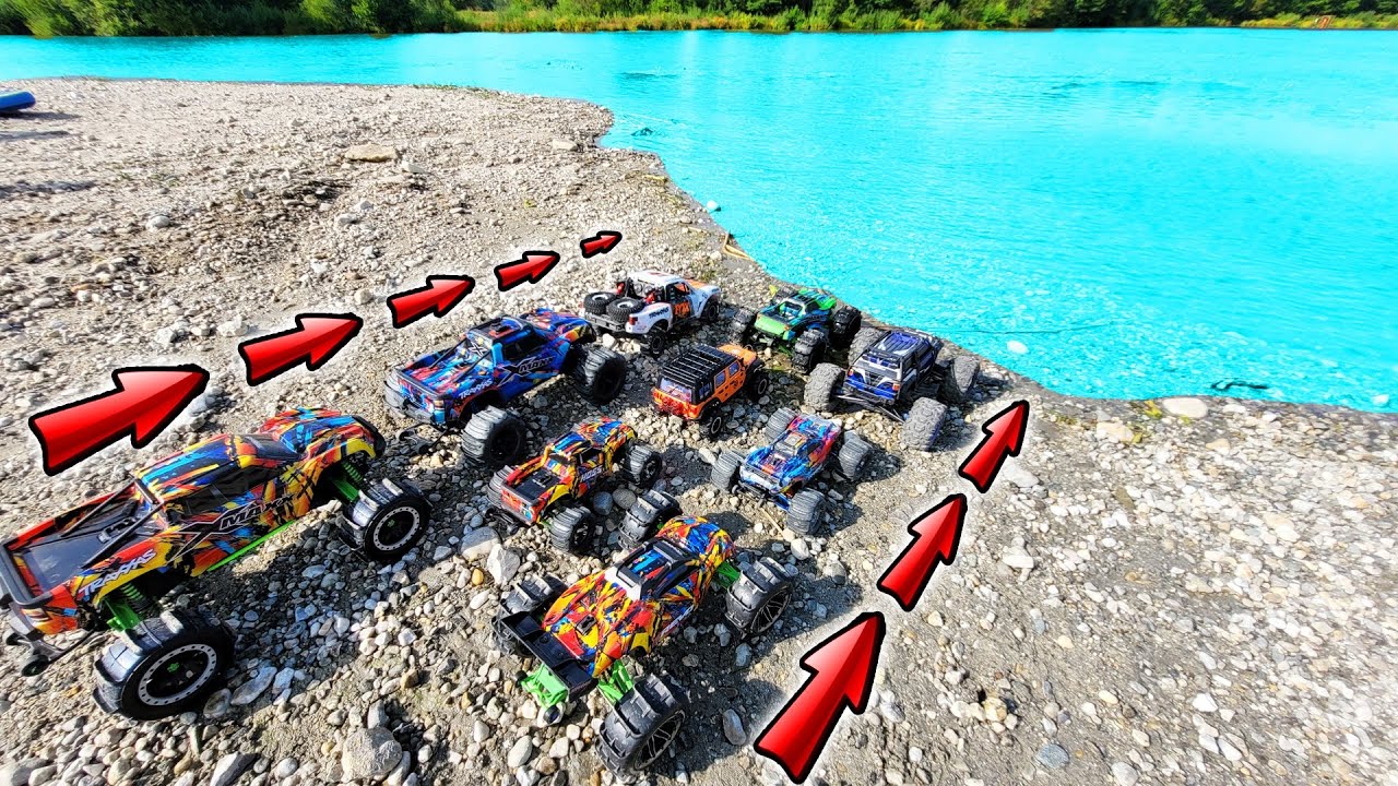 Mit RC AUTOS &uuml;ber WASSER fahren geht dieses MAL SCHIEF!