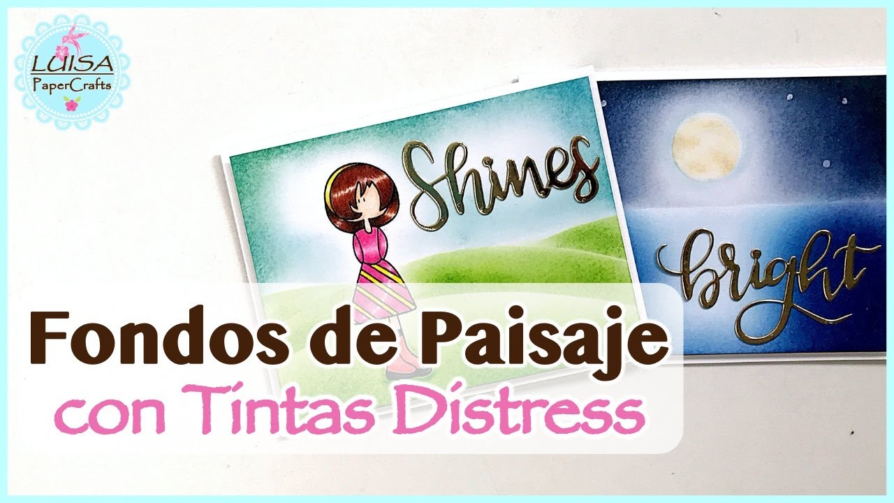 🖌 Cómo crear FONDOS de paisajes con TINTAS DISTRESS | Cómo usar Distress Inks