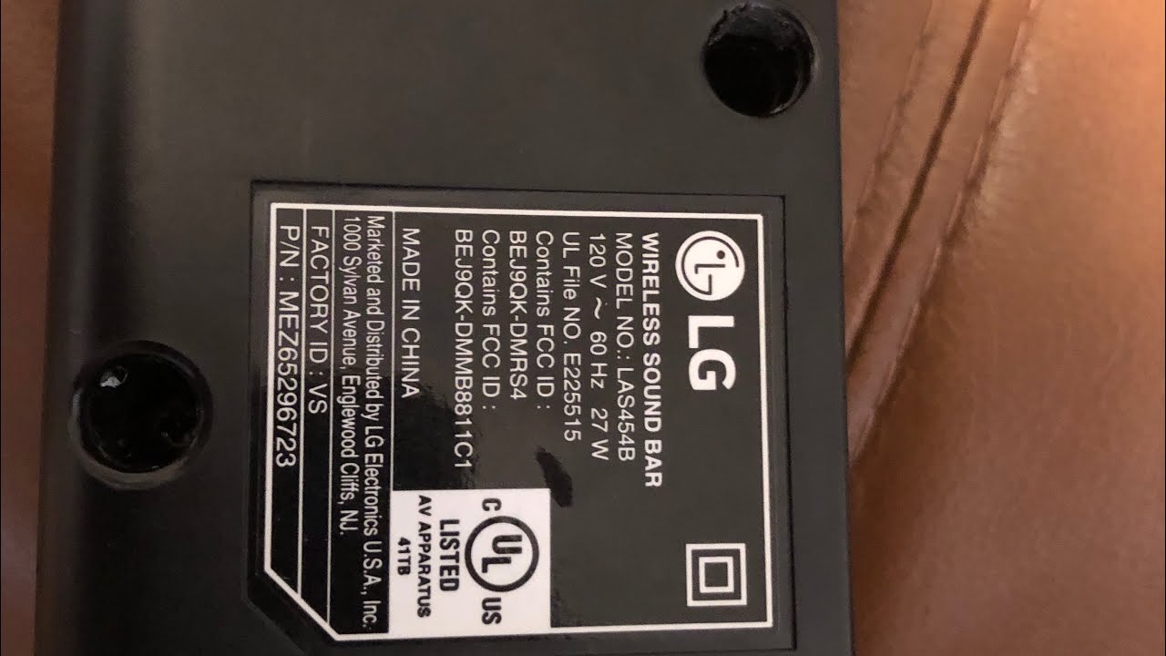 LG sound bar LAS454B sync to sub