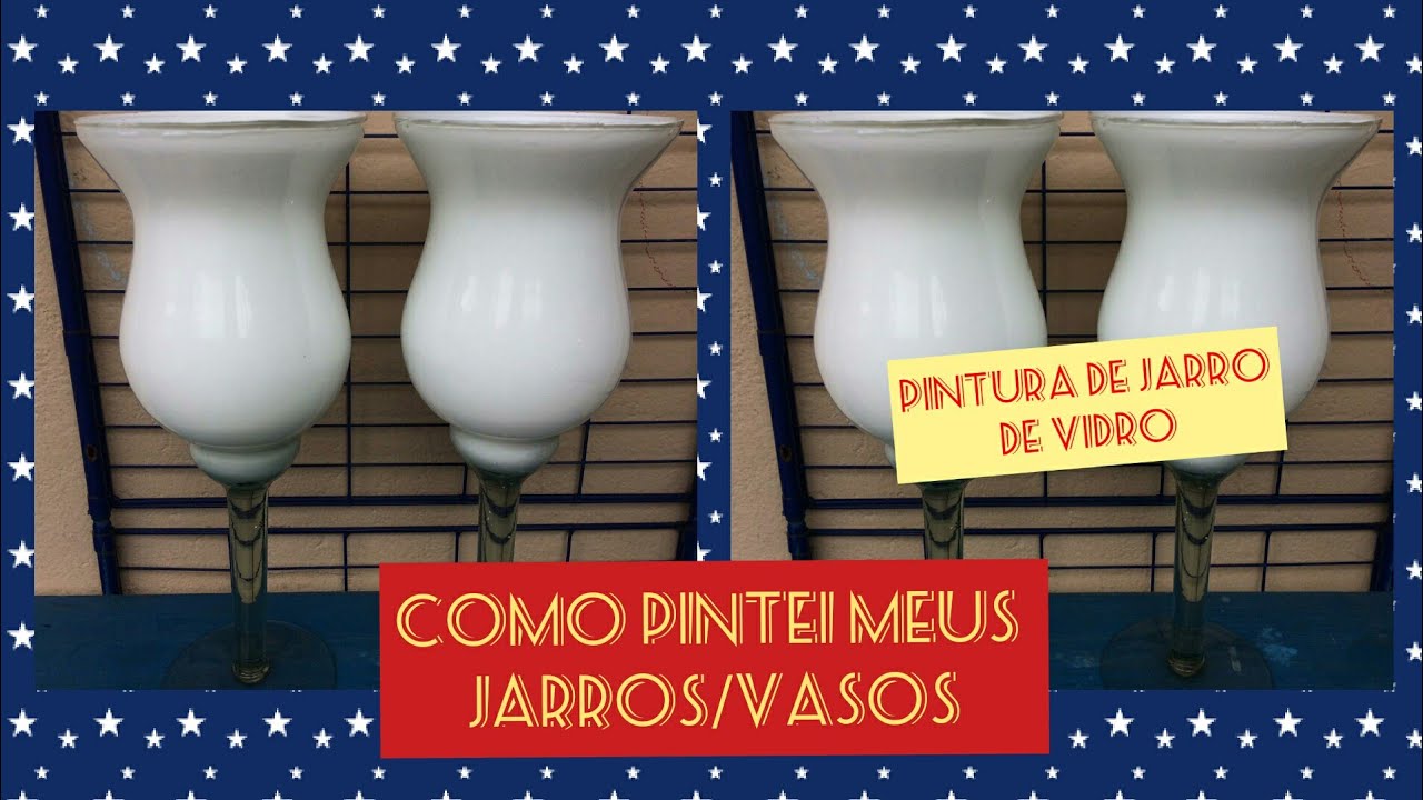 DIY - Como pintar o jarro de vidro / Pintando jarro de vidro