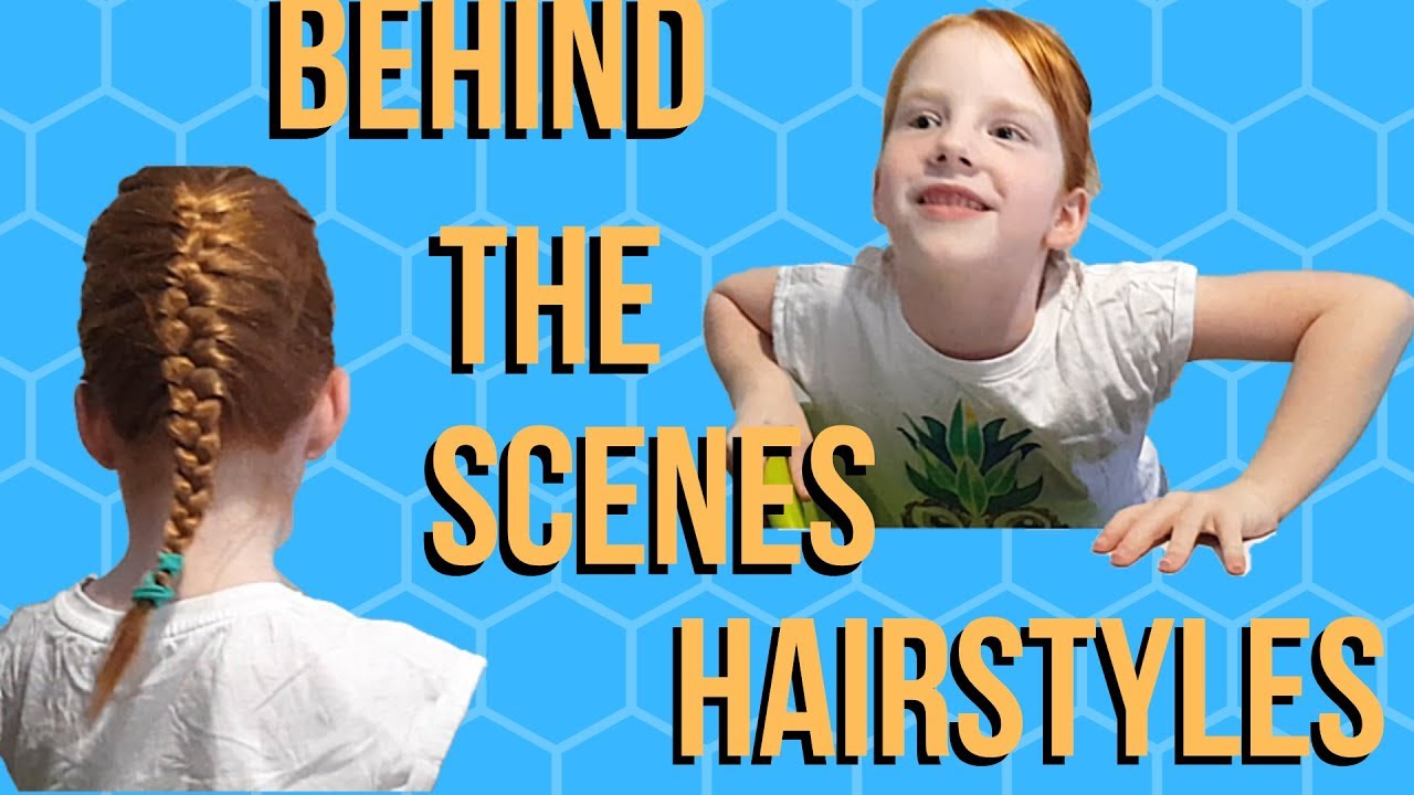 Behind the scenes hairstyle Mom braids Charlottes hair before a video