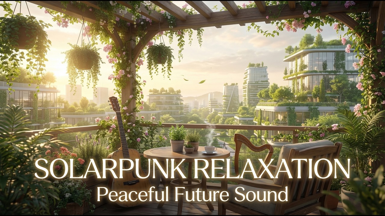 Solarpunk Relaxation Music 🌿 Futuristic Nature Village | Place-Based Ambient for Deep Calm & Focus