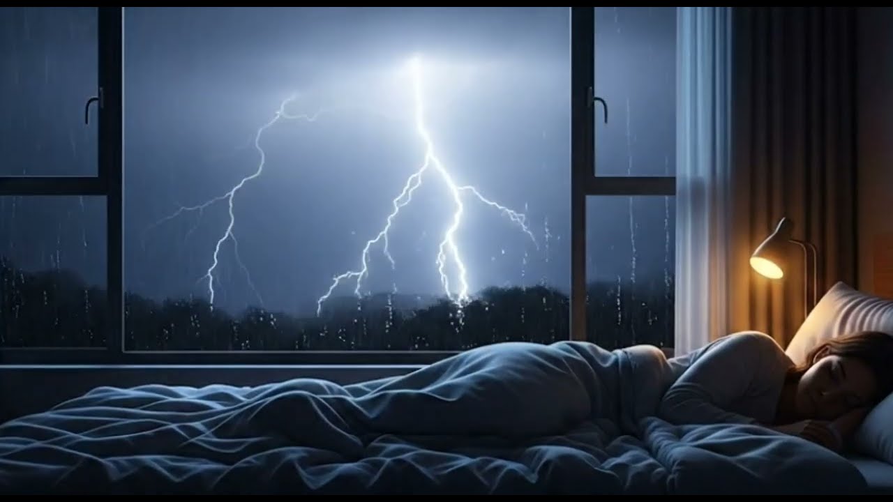 Deep Sleep with Rain & Thunder Sounds | No Talking | ASMR 4 Hours