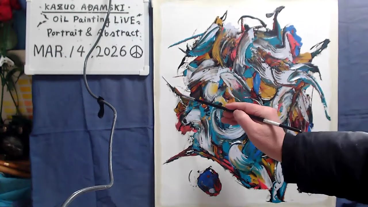 Oil painting  abstract day 3  op1653-3  [LIVE]--  