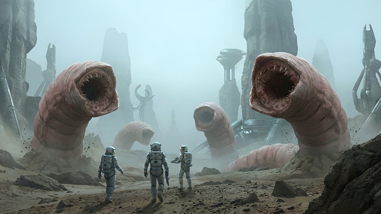 Crew Lands on Artificial Earth Unaware They Are Being Hunted by Alien Worms