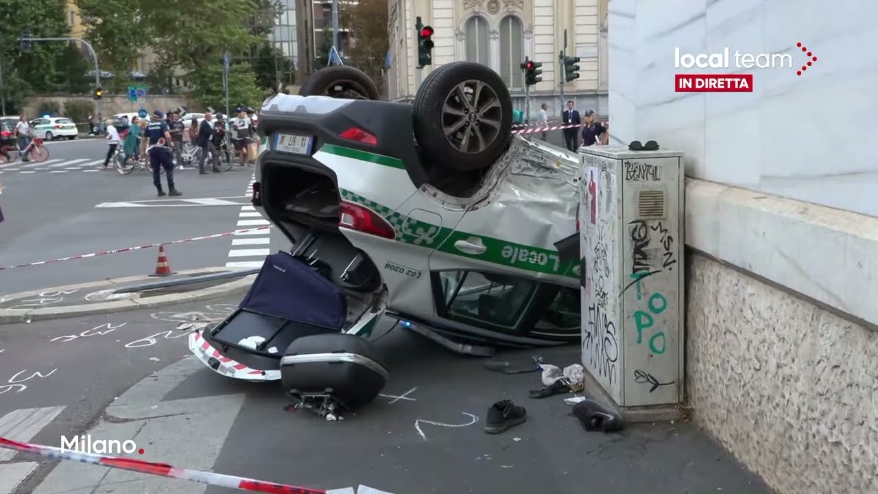 LIVE Milano, inseguimento in Porta Venezia. Ribaltata auto della polizia locale. Coinvolta Ferrari
