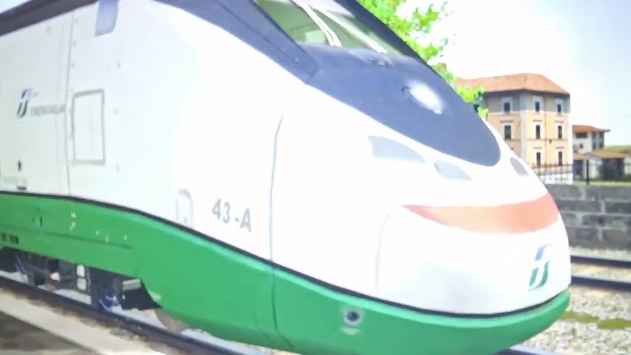 Arrivo e partenza Vivalto etr 500 a Minturno-Scauri