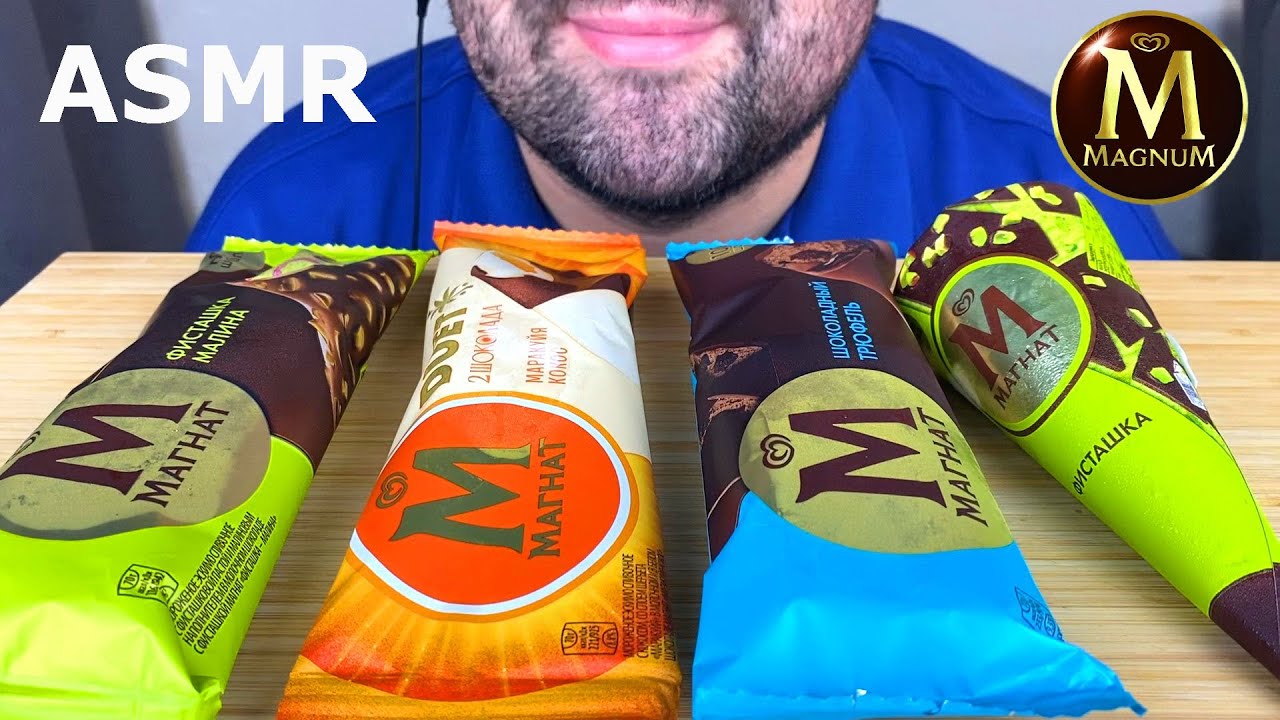 ASMR EATING MAGNUM ICE CREAM CHOCOLATE BARS MUKBANG (EATING SOUNDS) EATING SHOW