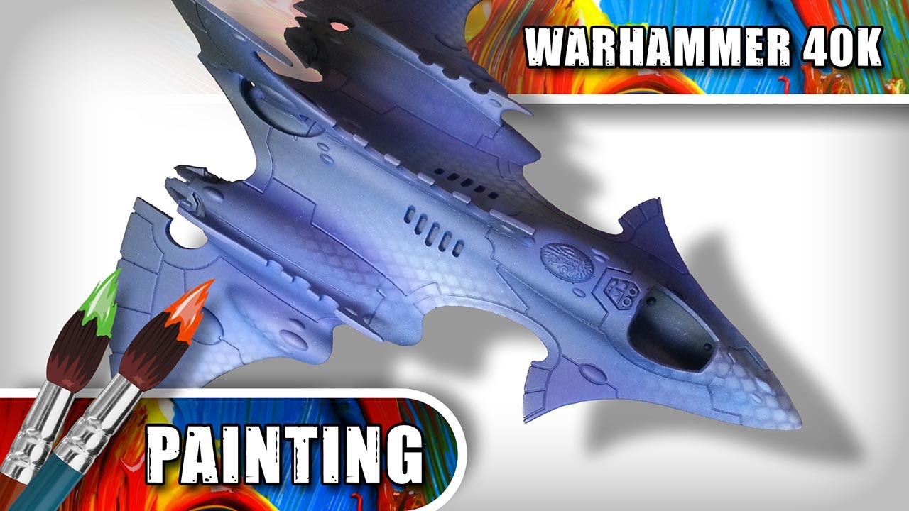 Airbrushing 40K Hemlock Wraithfighter with Anarchy Models Stencils