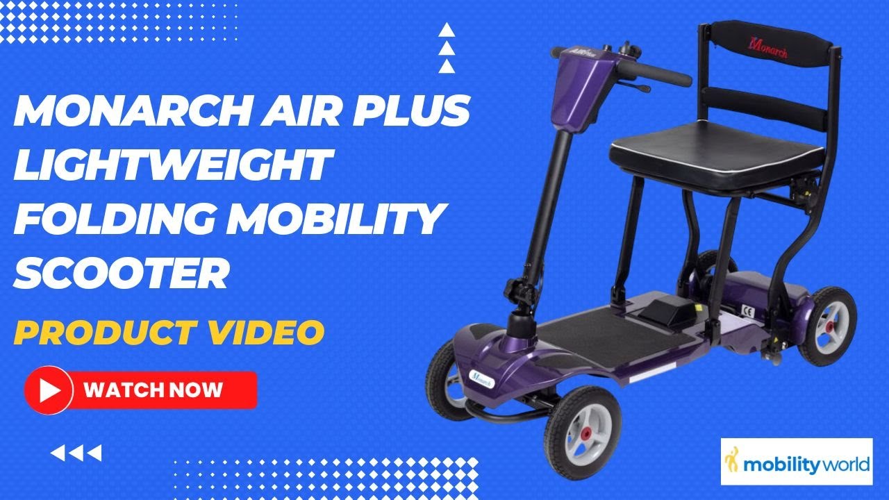 Mobility World Ltd UK - Monarch Air Plus Lightweight Folding Mobility Scooter