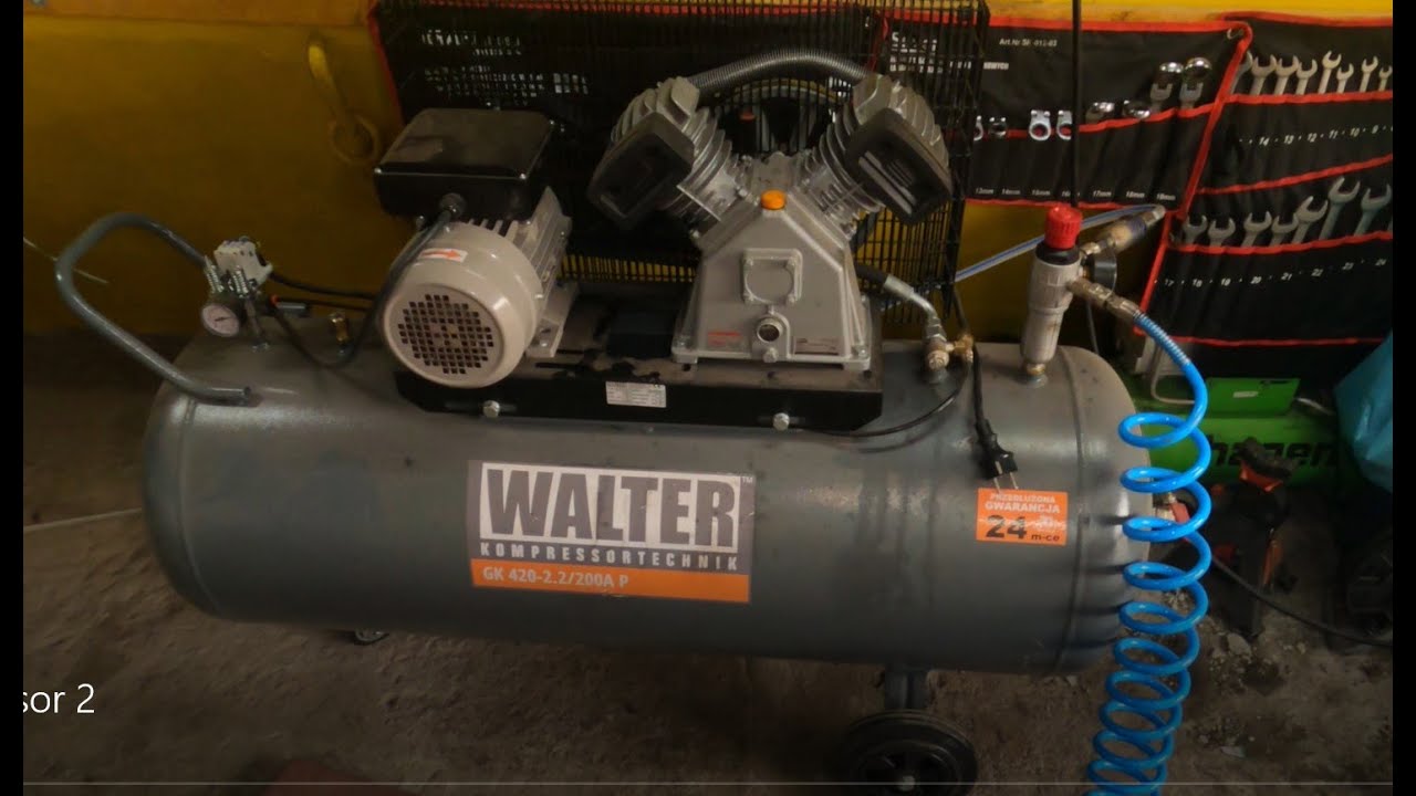 #2 Kompresor WALTER GK 420 2.2/200 👉  Ciśnienie | Olej | Inne Pitu, Pitu 👨‍🔧