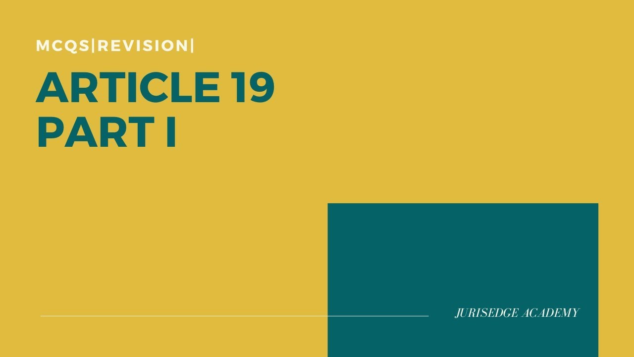 IMPORTANT MCQS | REVISION | Article 19 Part 1| Sudipta Bhowmick