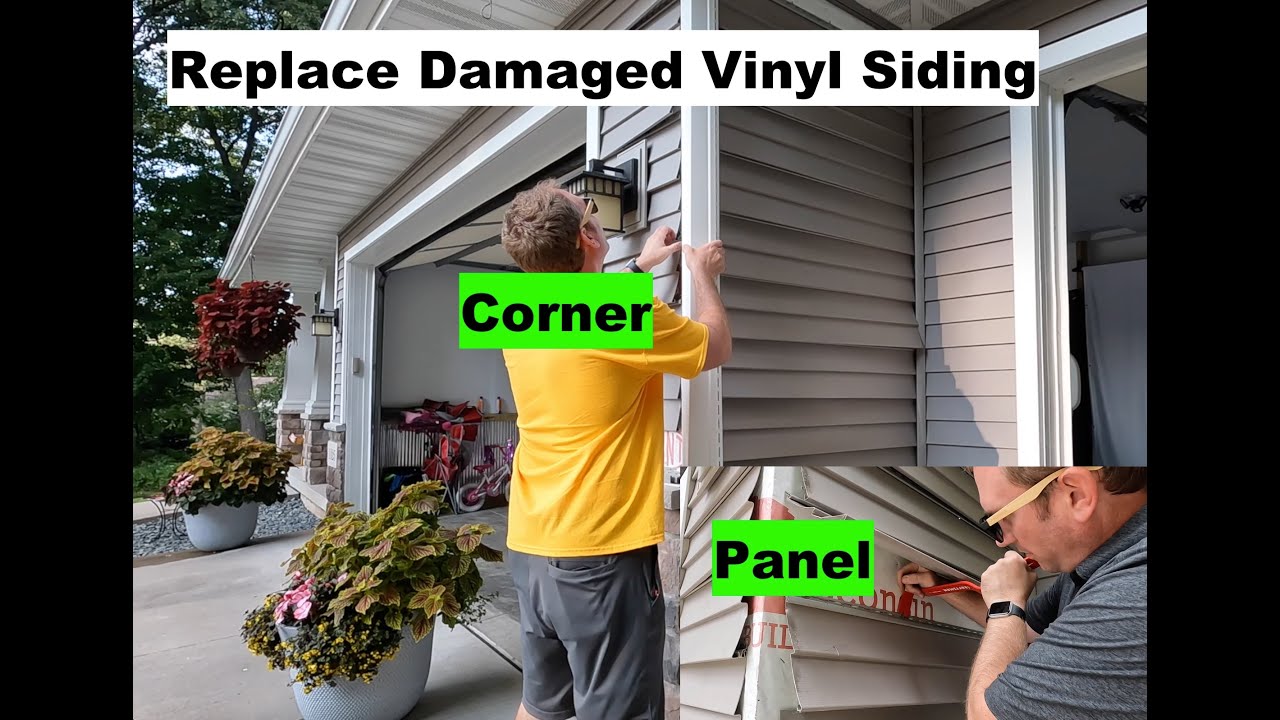 Vinyl Siding Piece Replacement - Damaged Outside Corner and Panel