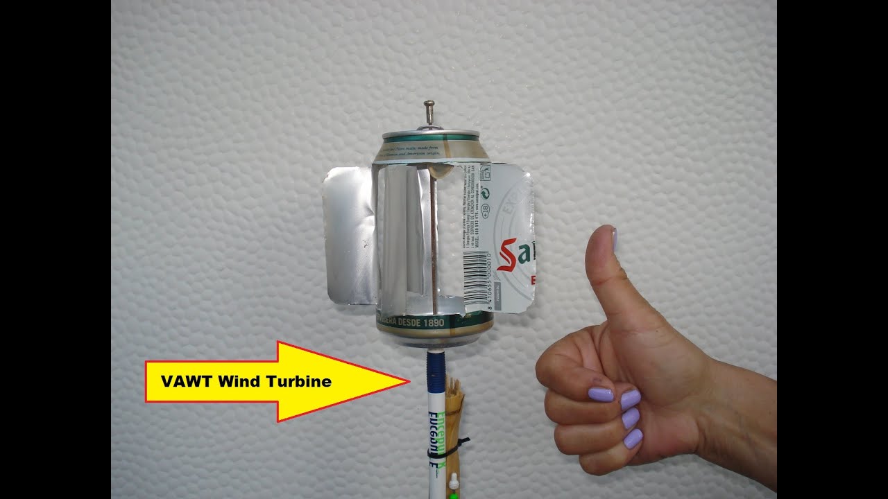 Vawt Turbine Windrad aus San Miguel Bier Dose