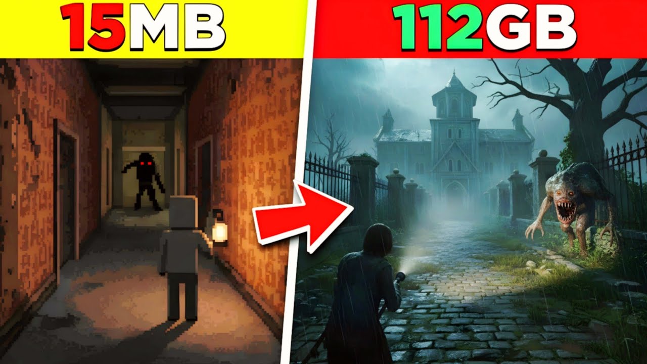 لعبت ألعاب رعب يتراوح حجمها بين 15MB - 112GB!🔥 الفرق هائل😱