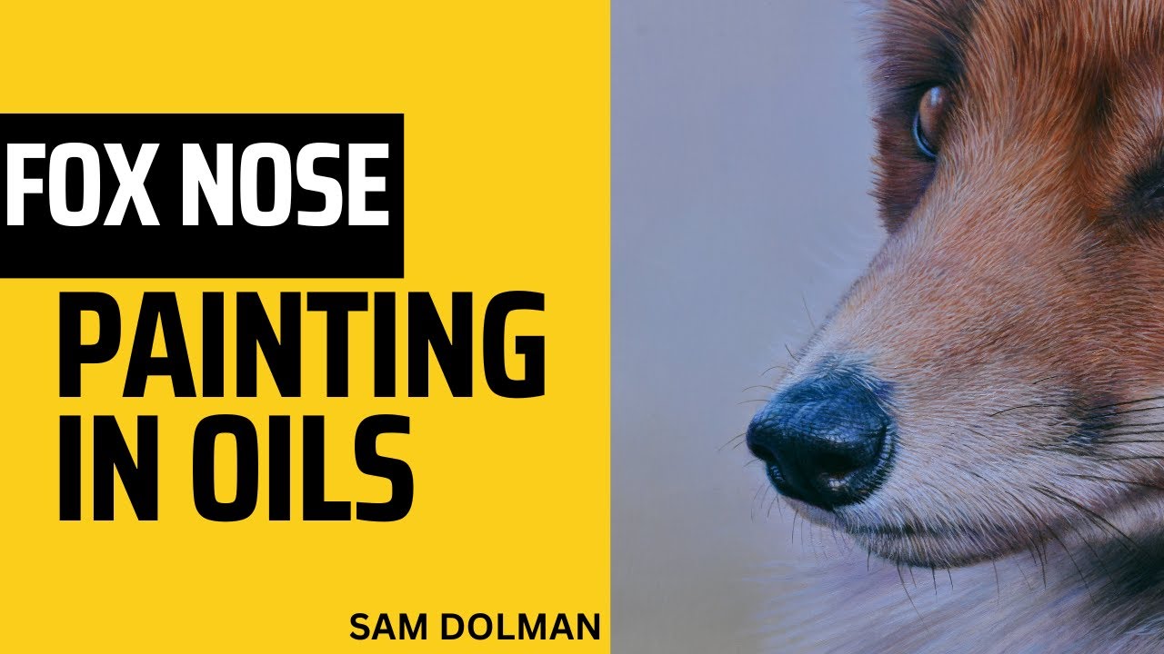 HOW I paint the fine details of a FOX nose realistic animal painting