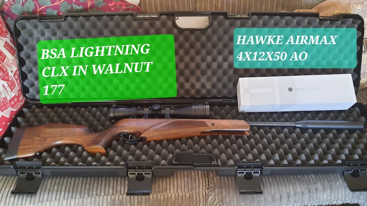 Винтовка BSA Lightning CLX в калибре 177, приклад из орехового дерева, прицел Hawke Air Max 4-12x...
