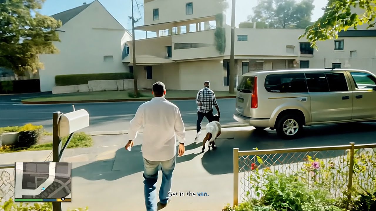 GTA 5 — реалистичный геймплей миссии «Hood Safari» с использованием искусственного интеллекта!