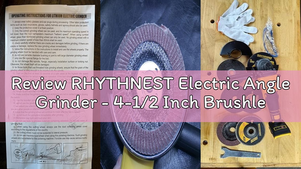 Review RHYTHNEST Electric Angle Grinder - 4-1/2 Inch Brushless Motor, Compatible with DEWALT 20V Bat