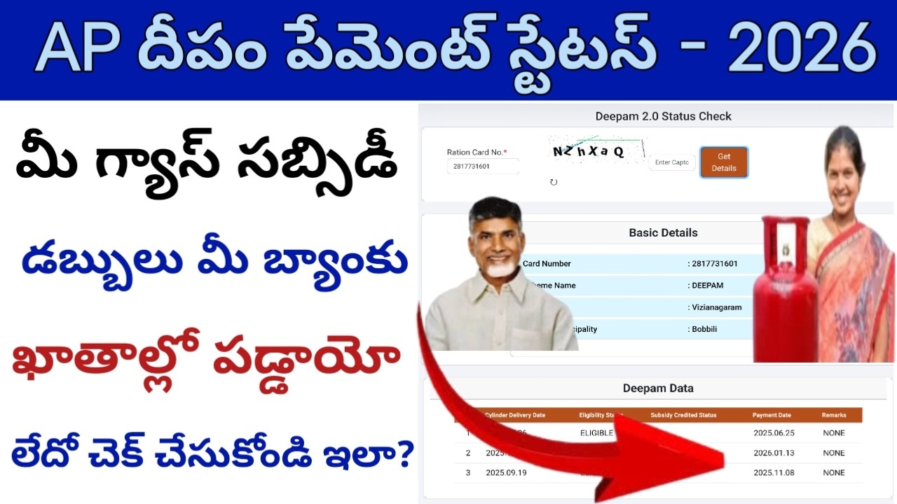 How to Check Ap Deepam Payment Status 2026