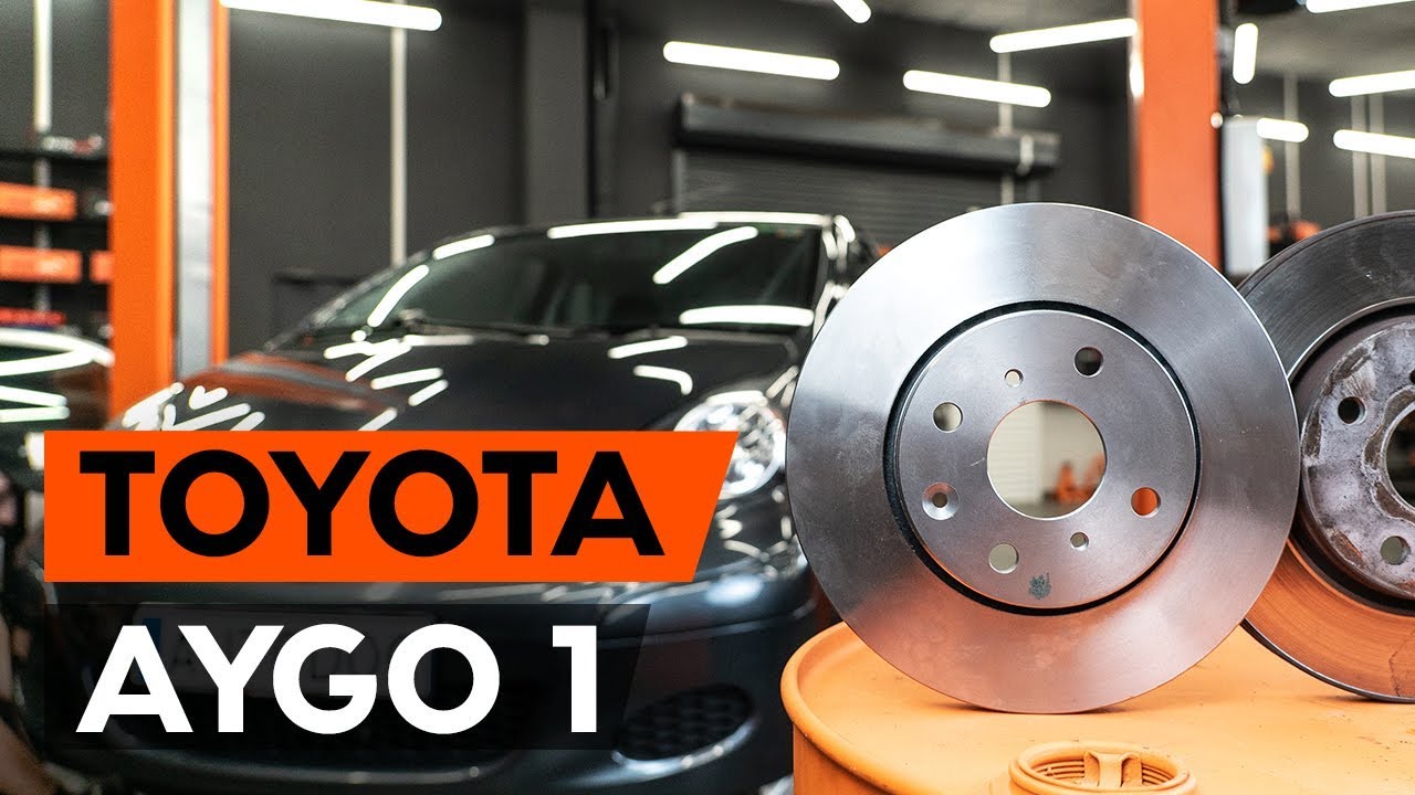 How to change front brake discs / front brake rotors on TOYOTA AYGO 1 (AB10) [TUTORIAL AUTODOC]