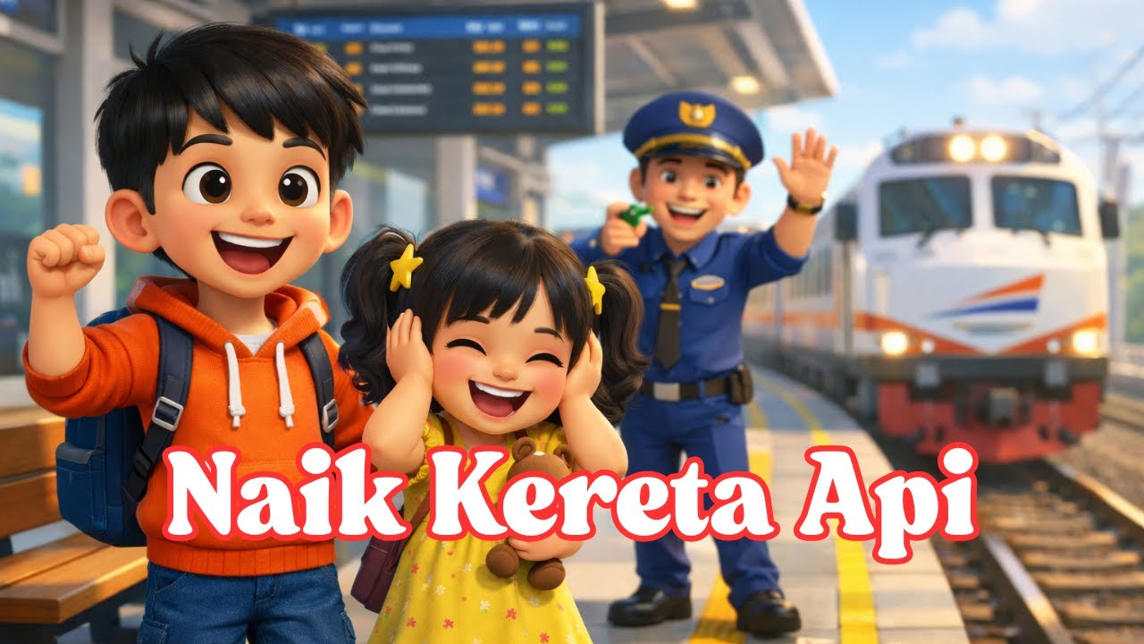 Naik Kereta Api Lagu Anak Indonesia Paling Viral! Animasi Lucu + Lirik, anak pasti ikut nyanyi