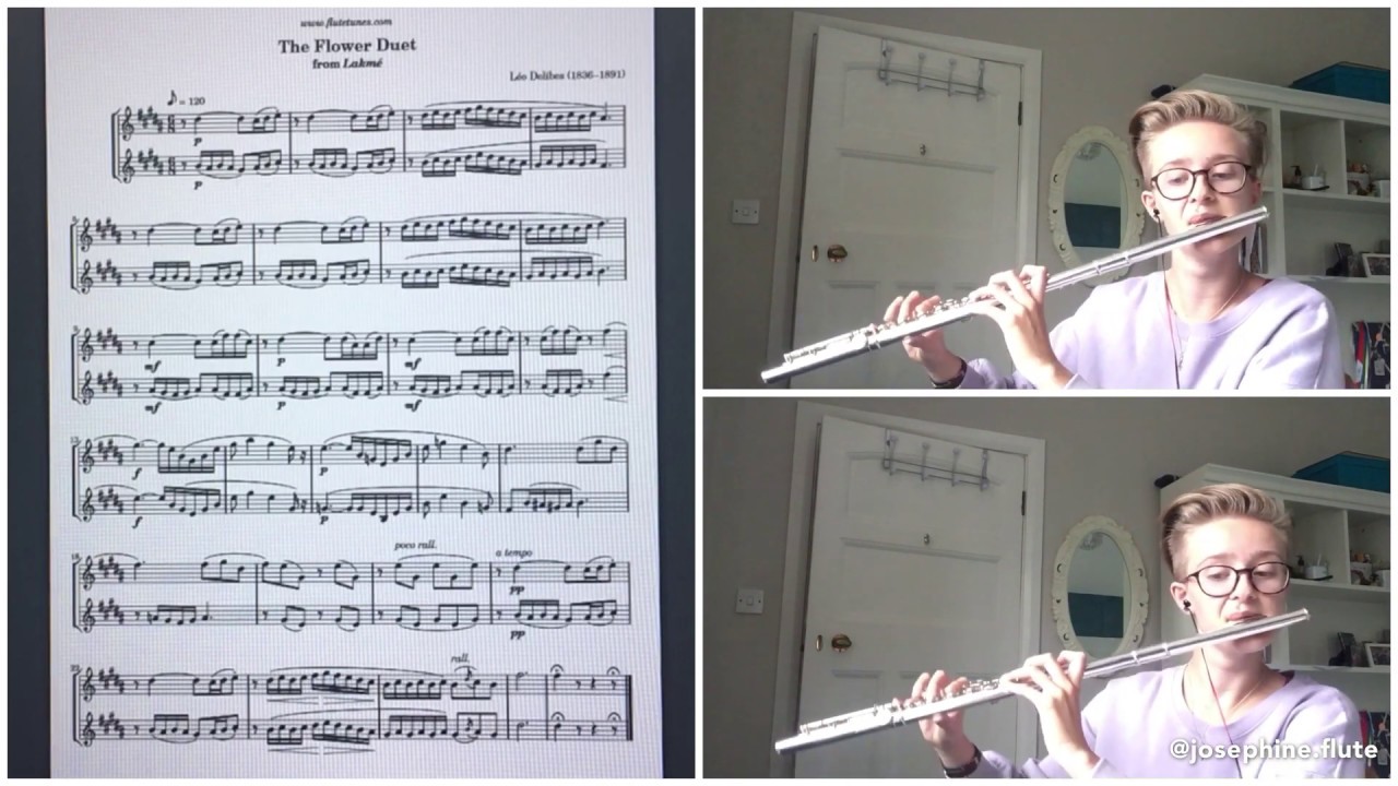 Delibes - Flower Duet From Lakmé (2 Flutes) Score follow along
