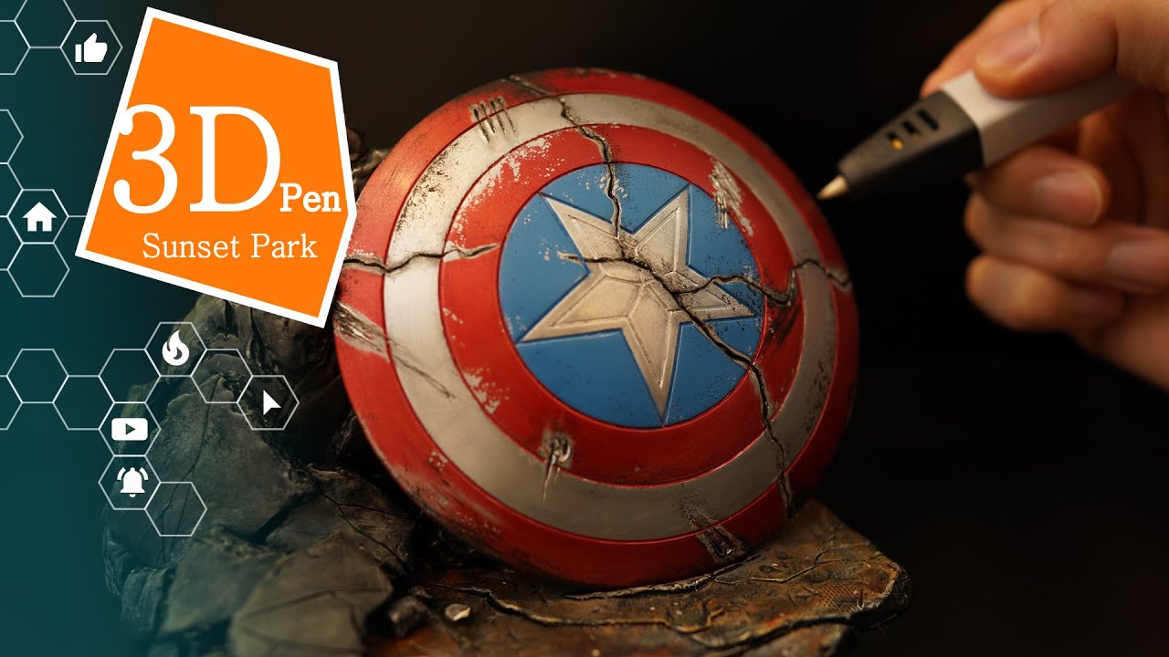 [3D Pen + Polymer Clay] 캡틴 아메리카 방패 만들기 making Captain america shield