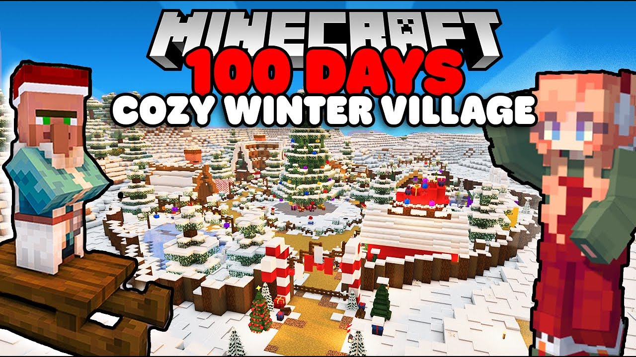 🎄 I Spent 100 Days Building a Christmas Village in Minecraft